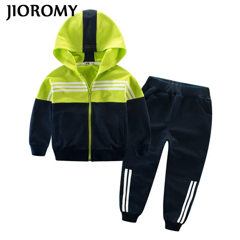 JIOROMY/детская одежда спортивный костюм для мальчиков и девочек; Верхняя одежда с капюшоном; комплект одежды с длинными рукавами для мальчиков; Повседневный Спортивный костюм
