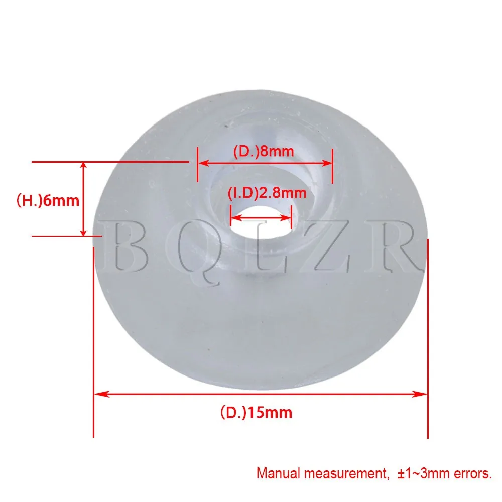 BQLZR 400 шт 15x6x8 мм прозрачный силиконовый круглый мягкий резиновый противоскользящий коврик для мебели ножки Стул чашка стол