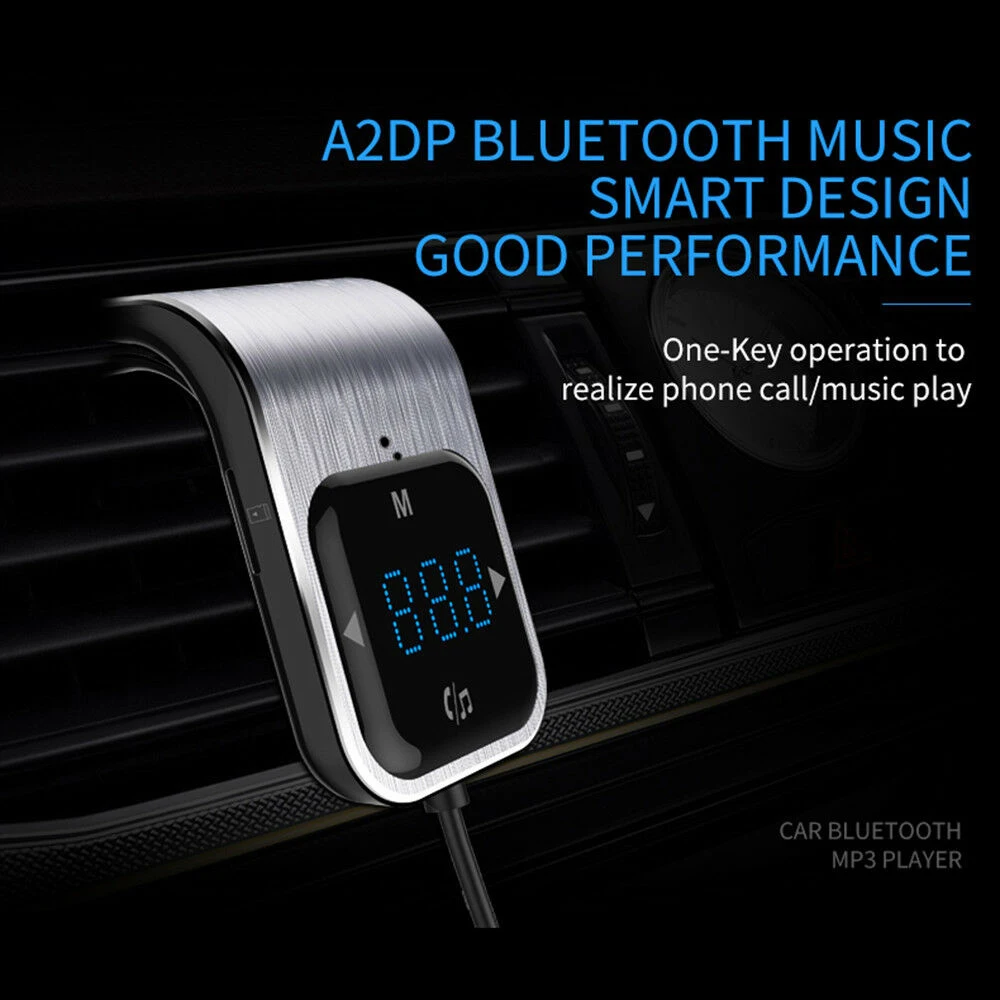 

Hands-free Phone FM Transmitter Touch Button Car MP3 LED Bluetooth Car Kit Handsfree MP3 Player Radio USB Adapter Car Charger