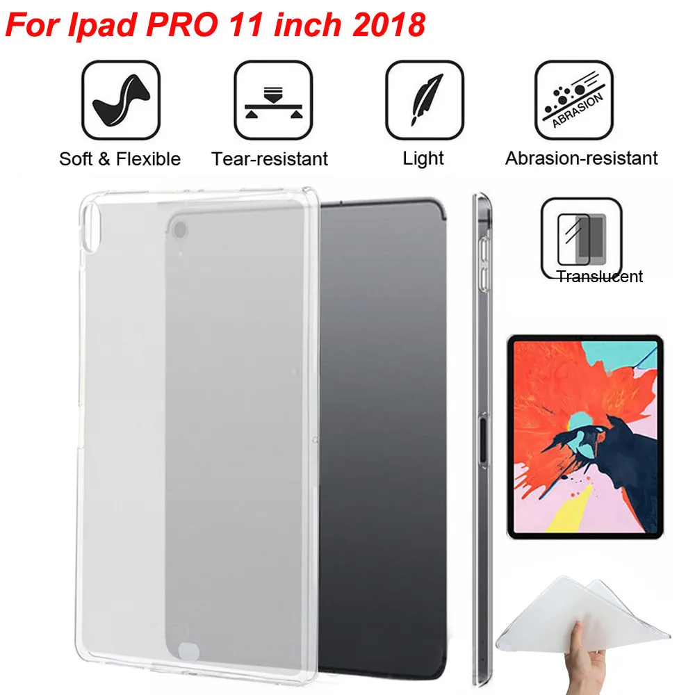 Силиконовый чехол для Apple iPad Pro 11 2019 Прозрачный Тонкий Мягкий ТПУ силиконовый