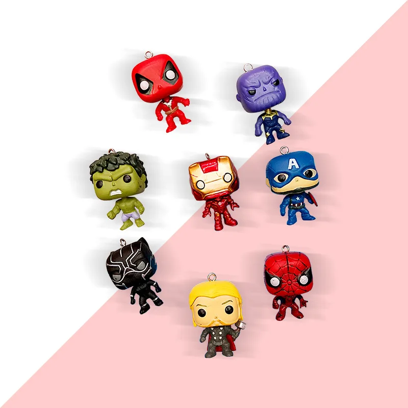 

Marvel Avengers 4 Infinity War Mini Cartoon Keychain Captain America Iron Man Hulk Car Bag Accessories Collectible Gift Toy