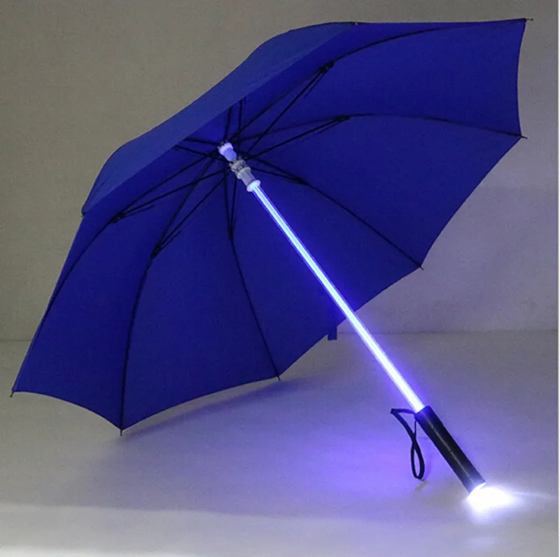 7 Colors Changing!! Cool Light LED Flash Umbrella Night Mini Torch Rain