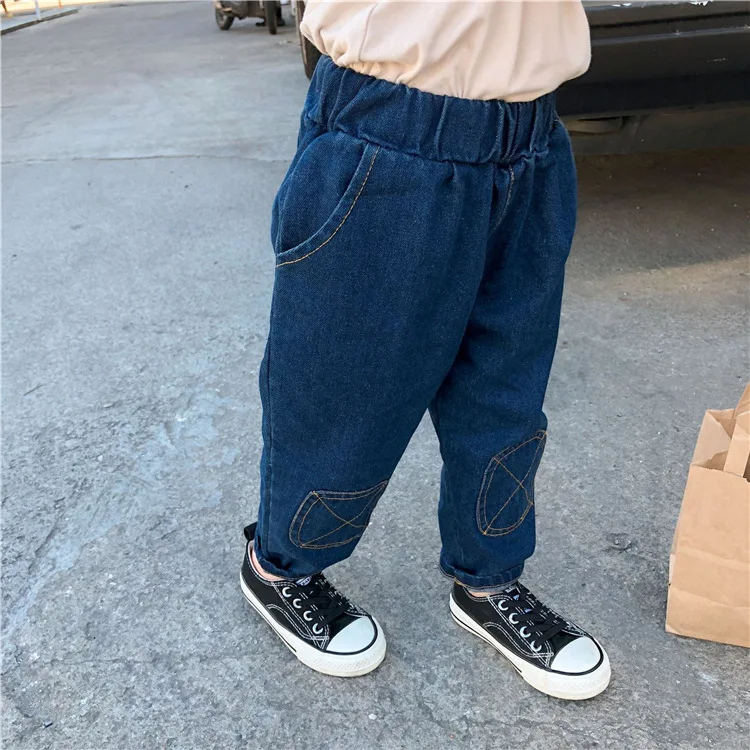 Calças de Brim a Primavera Pequenas e Médias Jeans de Patch Meninos Outono Novas Meninas Moda Fresco Calça eo 2020 6 Mamãe e Bebê
