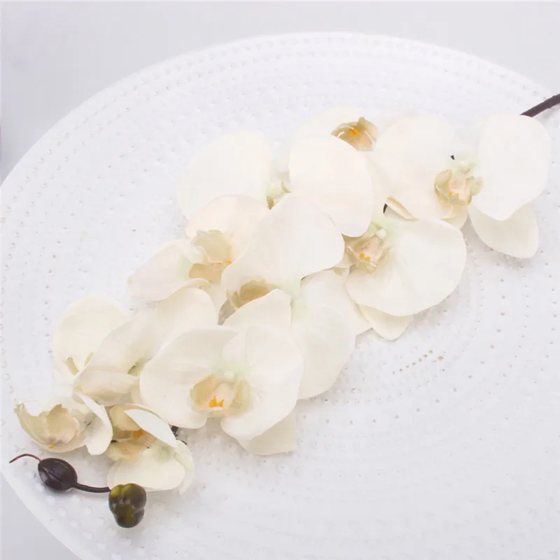 95 см большой искусственный цветок фаленопсис высокого качества Шелковый цветок искусственная Орхидея домашний Декор Сделай Сам Свадьба Рождественский подарок - Цвет: white