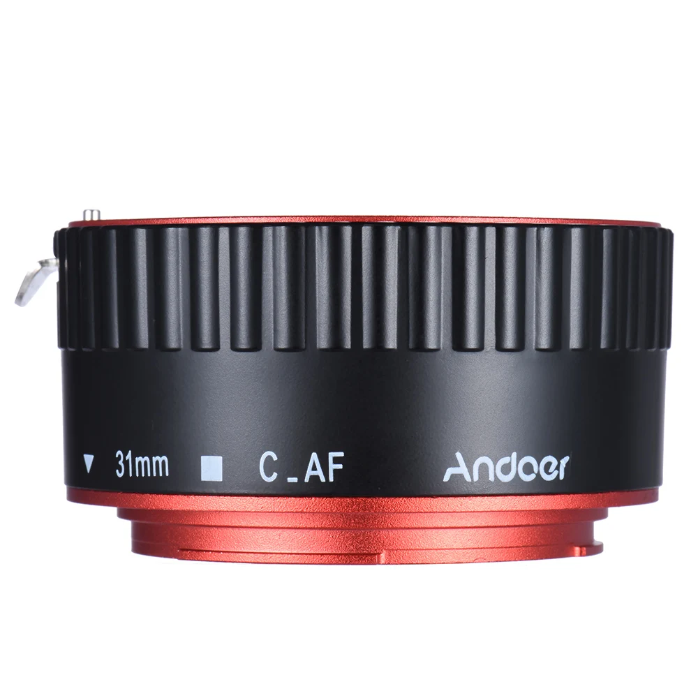 Andoer цветной металлический ttl Автофокус AF Макро Удлинитель кольцо для Canon EOS EF EF-S 60D 7D 5D II 550D красный