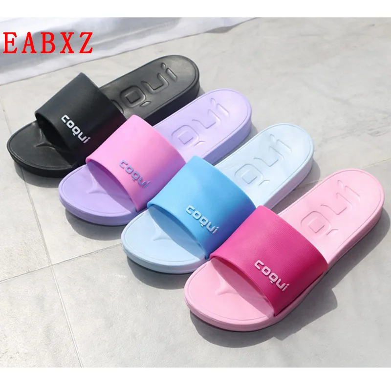 

EABXZ Women's Slippers Non-slip Thick-bottomed Bathroom Home Slippers Simple EVA Beach Slippers Open Toe Anti Slip Indoor