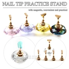 1 set/lote Magnetic Titular Prego Formação Prática Display Stand Acrílico Titulares De Cristal Ponta Do Prego do Salão de Beleza DIY Ferramentas do Manicure