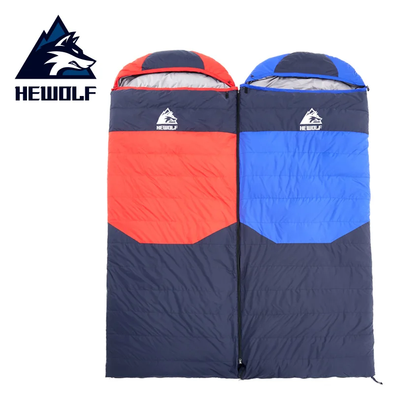 

Hewolf Outdoor Winter Sleeping Bag 1200G Duck Down Thickening Camping Sleeping Bag Envelope Splicing Sleeping Bag Winproof Warm