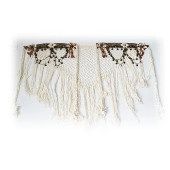 Belly Dance Tribal Hip Scarf White Tassel Belt for Tribal Style Handmade Dance Accessories tribal print tassel dress
