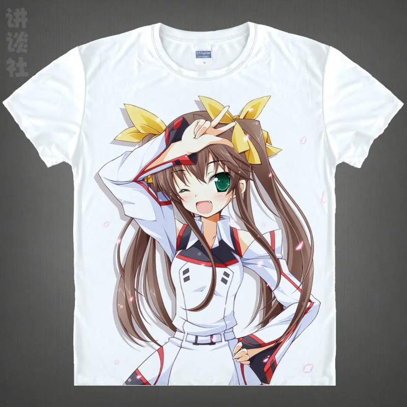 Футболки с надписью IS Infinite Stratos футболки коротким рукавом infinмую Sutoratosu Huang lingyin Rin