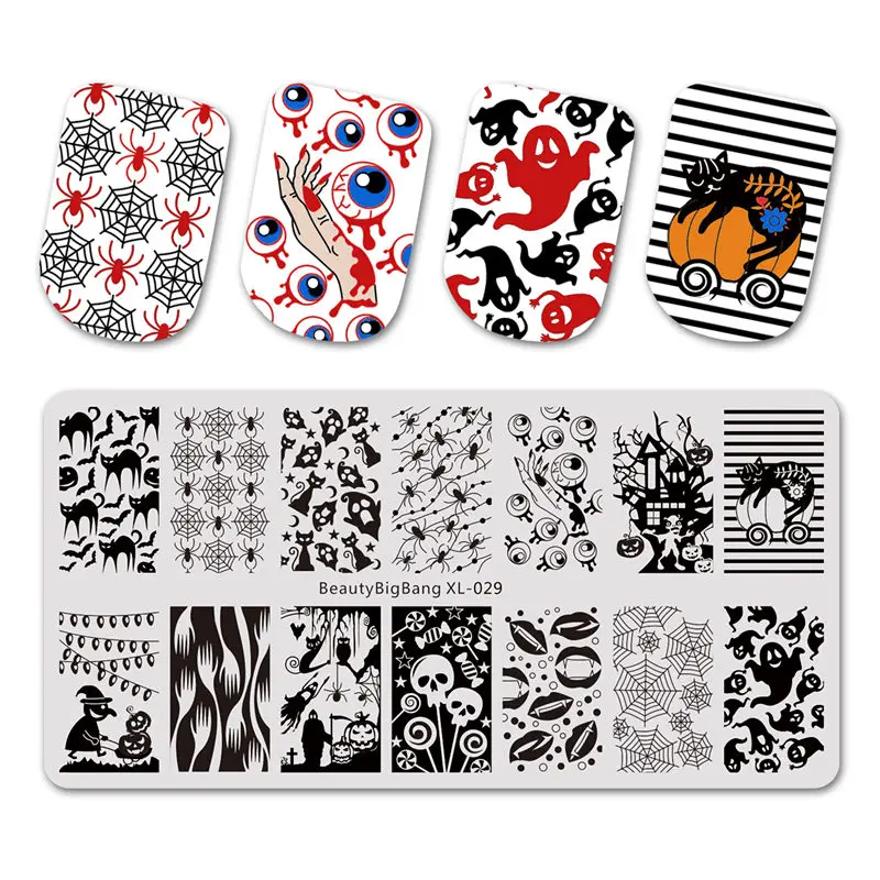 BeautyBigBang Stamping Plates Striped Geometric Patterns Nail Art Tools DIY Nails Image Stainless Steel Stamping Plate XL-016 - Цвет: 29