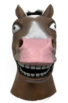 

2019 Horse Male Wave Jack Mask Latest Horse Head Latex Head Cover Halloween Animal Mask Party Decoration Brown Red Mouth Mask