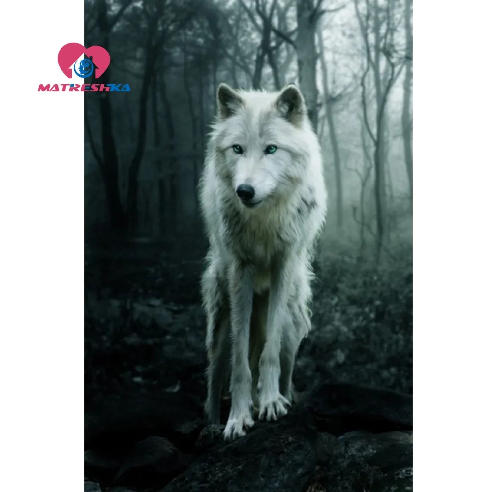 

Diamond embroidery wolf Pictures of rhinestones 5d diy diamond painting Cross-stitch embroidery kits Mosaic pictures needlework