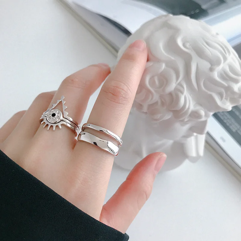 

Silvology Irregular Double Layer Line Rings 925 Sterling Silver Gold Glossy Texture Korea Rings For Women 2019 Elegant Jewelry
