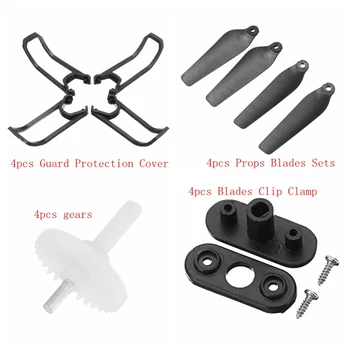 Original Eachine E58 piezas de repuesto 4 Uds cubiertas de protección 4 Uds abrazaderas de Clip de cuchillas 4 Uds rodamientos de engranajes 4 Uds hélices