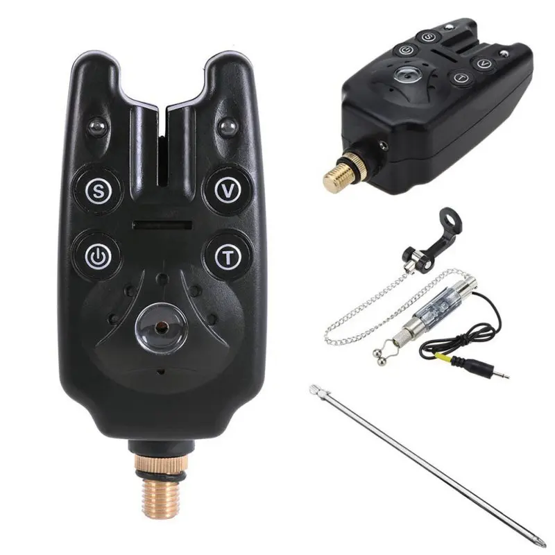 2 LED Adjustable Tone Volume Sensitivity Sound Alert Fishing Bite Alarm Water Resistant Fishing Alarm for Fishing Rod Swingers