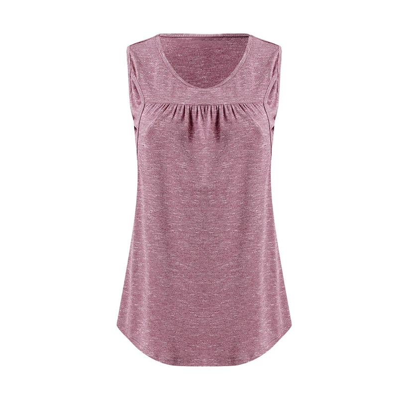 

MUQGEW maternity clothes Women's Pleated Front Double Layered Nursing Tank Shirt for Breastfeeding ropa premama embarazadas