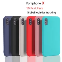 Чехол для iphone X XR XS MAX, мягкий силиконовый чехол из ТПУ для iphone X XR XSMAX, полный Защитный матовый однотонный чехол, 10 шт