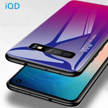 IQD закаленное стекло задняя крышка Мягкий ТПУ бампер чехол для samsung Galaxy S10e S10+ Plus S9 S8 Plus Note 9 8 телефон защитный чехол s