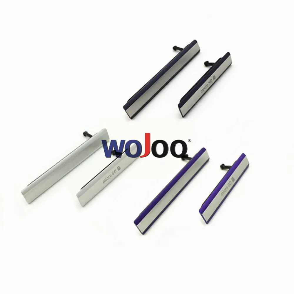 WOJOQ New USB Charging Port Dust Plug Cover For Sony Z2 L50W D6503 D6502 D6543 Micro SD Port + SIM Card Port Slot Cover
