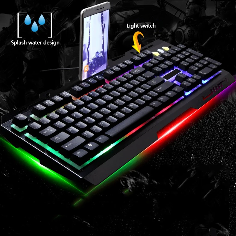 Проводная Подсветка игровая клавиатура с подсветкой классные профессиональные