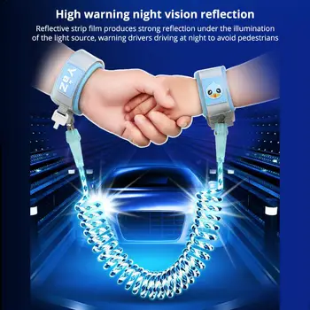 

Reflective Safety Harness Wrist Leash Children Kids Rope Wristbands Toddler Baby Anti Lost Safety Bracelet