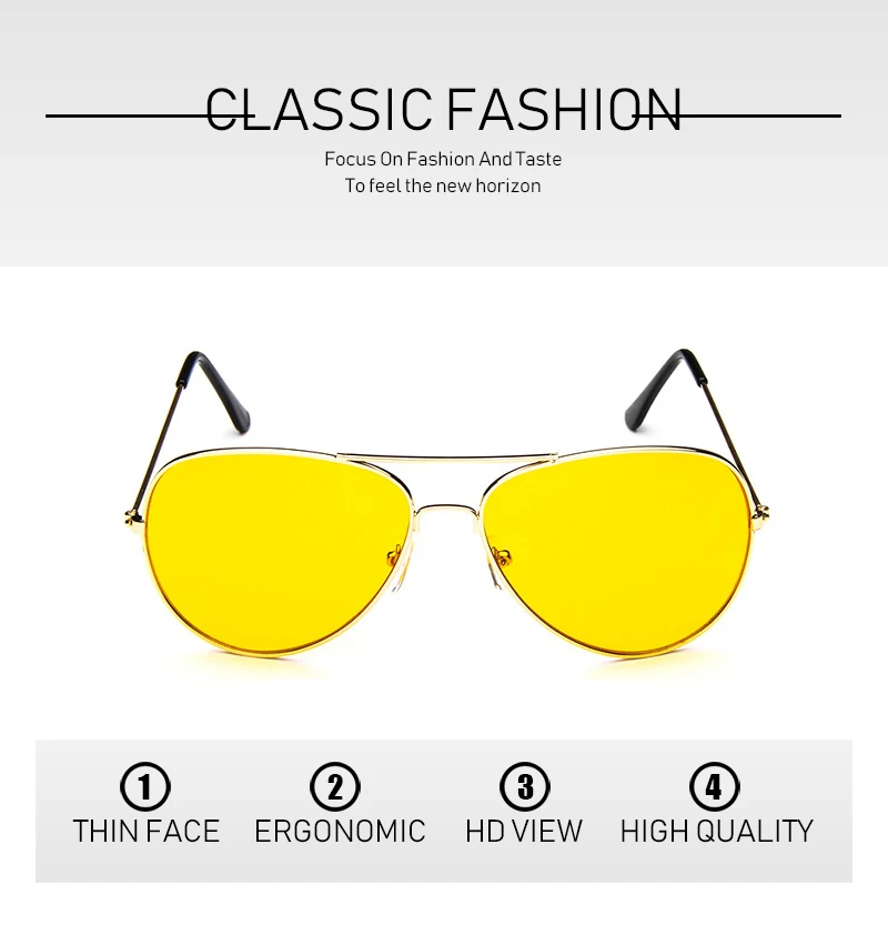 Модные классические очки ночного видения водители очки ночного видения анти ночного вождения очки с желтыми стеклами UV400 очки