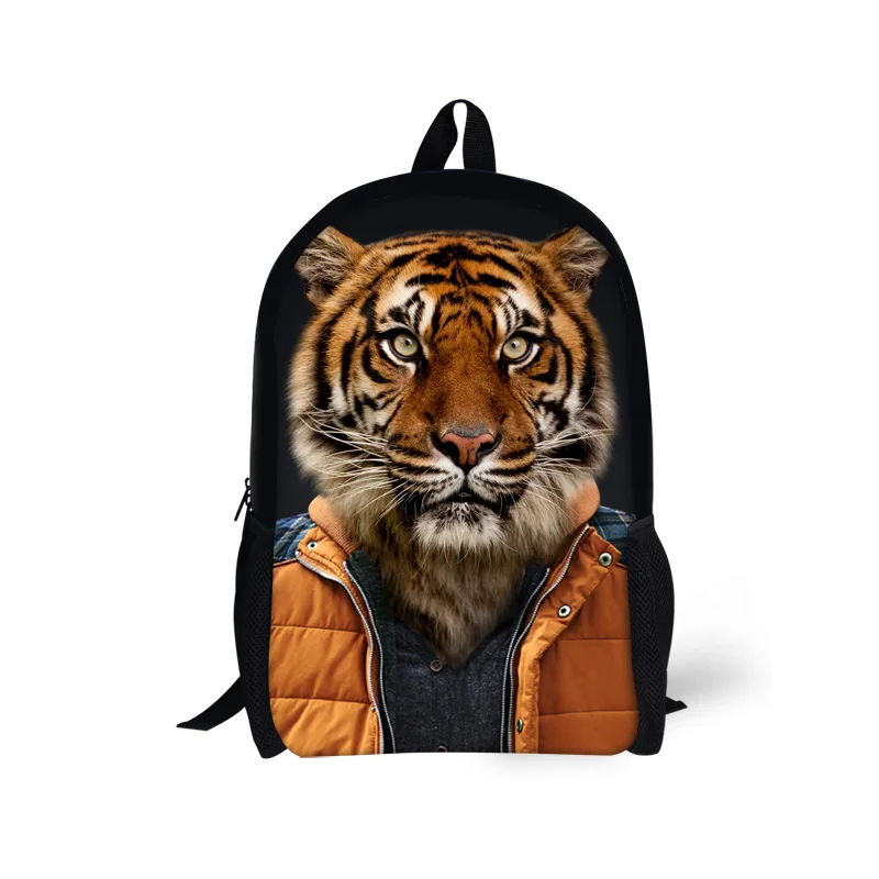 

ELVISWORDS School Bags For Kids Girl 3D Animal Print Bookbag Mochila Escolar Elementary Travel Satchels Teenager School Backpack