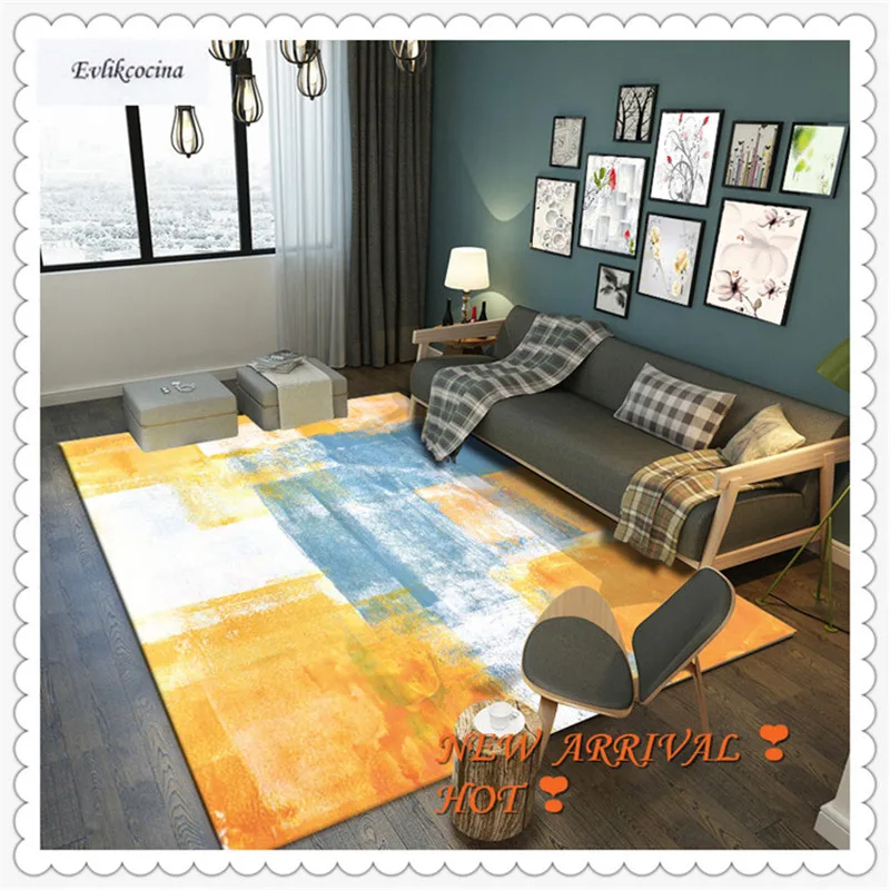 

Free Shipping Orange Blue Color Mixing Carpet Home Area Floor Rugs Mat Tapeti Casa Modern Living Room Tapete Para Sala Alfombra