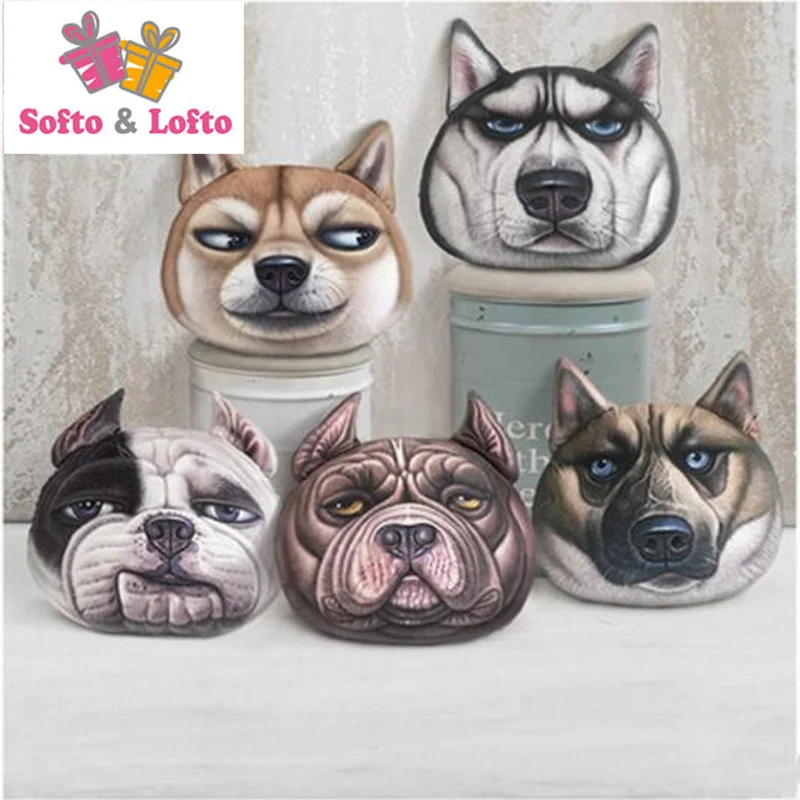 

Super 3D printed cool dog plush toy pillow,bully bulldog husky shiba inu dog home decorations Christmas birthday gift child soft