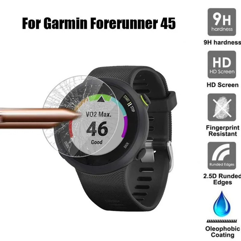 Закаленное Стекло Защитная пленка для часов Garmin Forerunner 45/45S Fr45 Смарт-часы закаленное полная защитная крышка для экрана