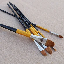 6 шт. высококачественная кисть для рисования маслом аллиловая шерсть ласки Кисть ручка товары для профессионального искусства дозирующая Ручка
