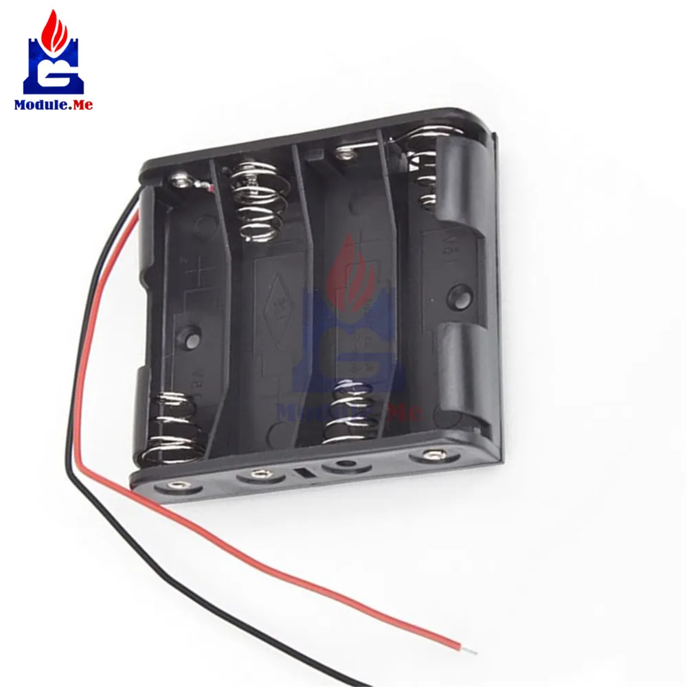 

4 * AA Battery Diy Kit Electronic Plastic Battery Case Storage Shell Box Holder with Wire Leads for 4 X AA 6.0V 4AA