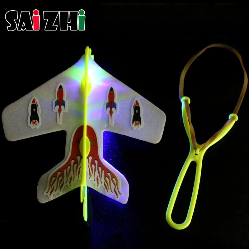 Saizhi 1 шт. светодиодный свет эластичный самолет DIY Модель стрела ракета летающая