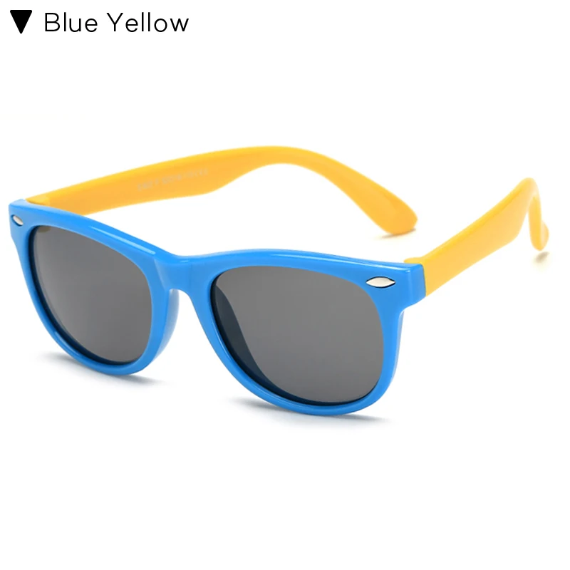 Longkeperer Красочные Гибкие очки Детские поляризованные очки дети высокого качества HD объектив Детская безопасность Покрытие Зеркальные очки - Цвет линз: C5 Blue Yellow