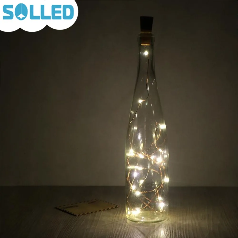 6.5ft 20 LED Wine Bottle Lights Cork Battery Powered Garland DIY Christmas String Lights For