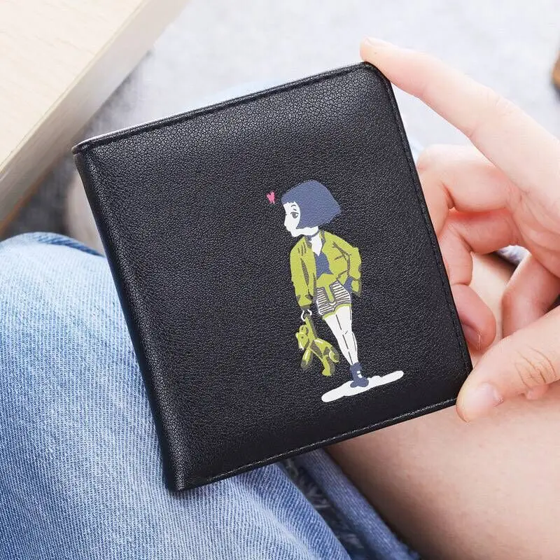 

Cartoon Printing Short Wallet for women Two Fold Hasp PU Leather Girls Boys ID Card Holder Purses Coin Pocket Notecase Cute Bag