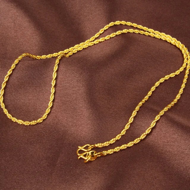 Thin Gold Necklace 2mm,24inches Yellow Gold Filled Classic Rope Chain ...