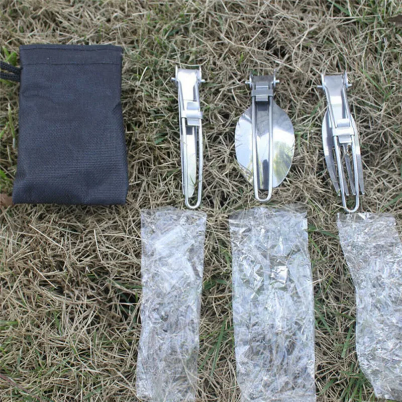 

Folding Cutlery Set Stainless Steel Multi-functional Portable Knife Fork Outdoor Camping Travel Picnic Spoon Fork Tableware Set