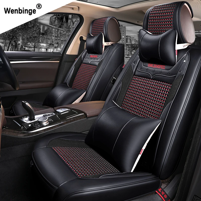 Wenbinge специальные кожаные чехлы для автомобильных сидений Mitsubishi ASX Lancer SPORT EX Zinger FORTIS Outlander автомобильные аксессуары наклейки
