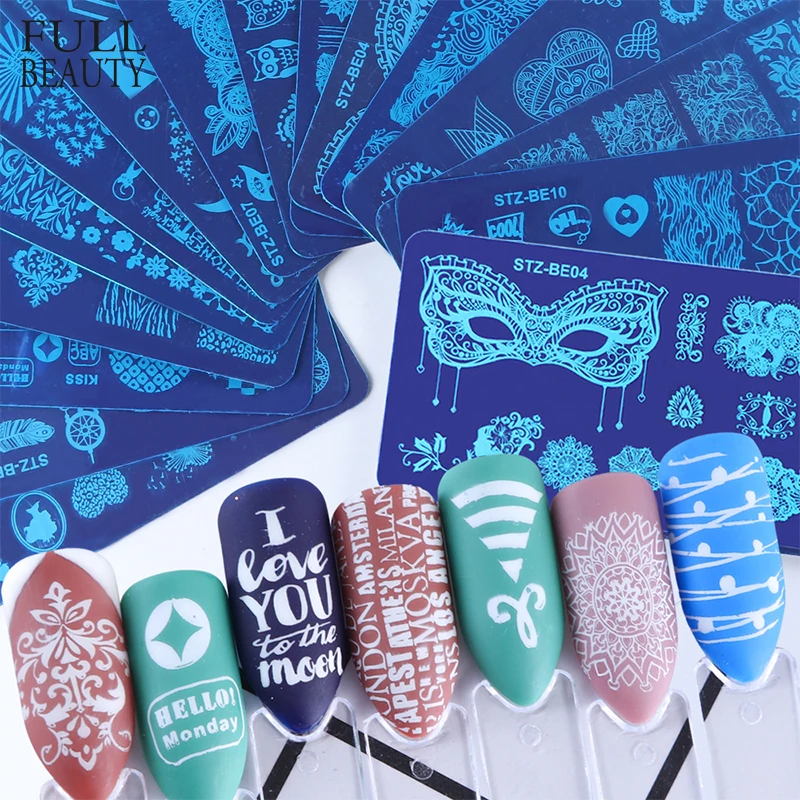 

2pcs Steel Charms Stamping Nail Stamp Plate Oval Rose Lace Printing Mold Stencils Sets for Nail Art Accessories CHSTZ-BE01-16