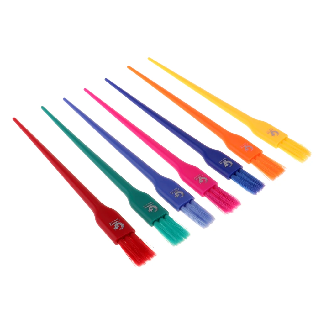 

7pcs Soft Synthetic Salon Hair Dye Coloring Brushes Set Colorful DIY Highlight Tinting Brush Comb Kit