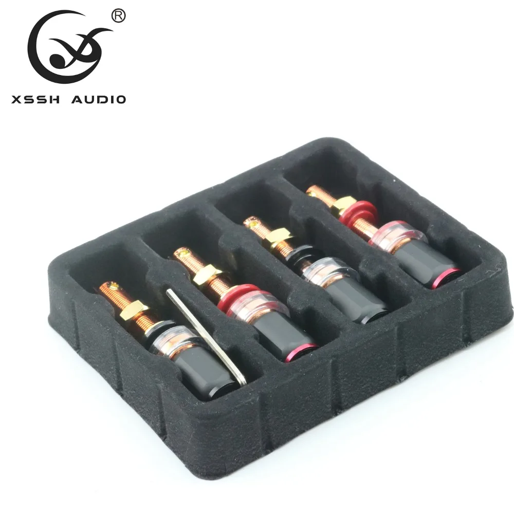 4 шт. XSSH аудио HIFI DIY реальная красная медная электронная вилка типа банан Женская