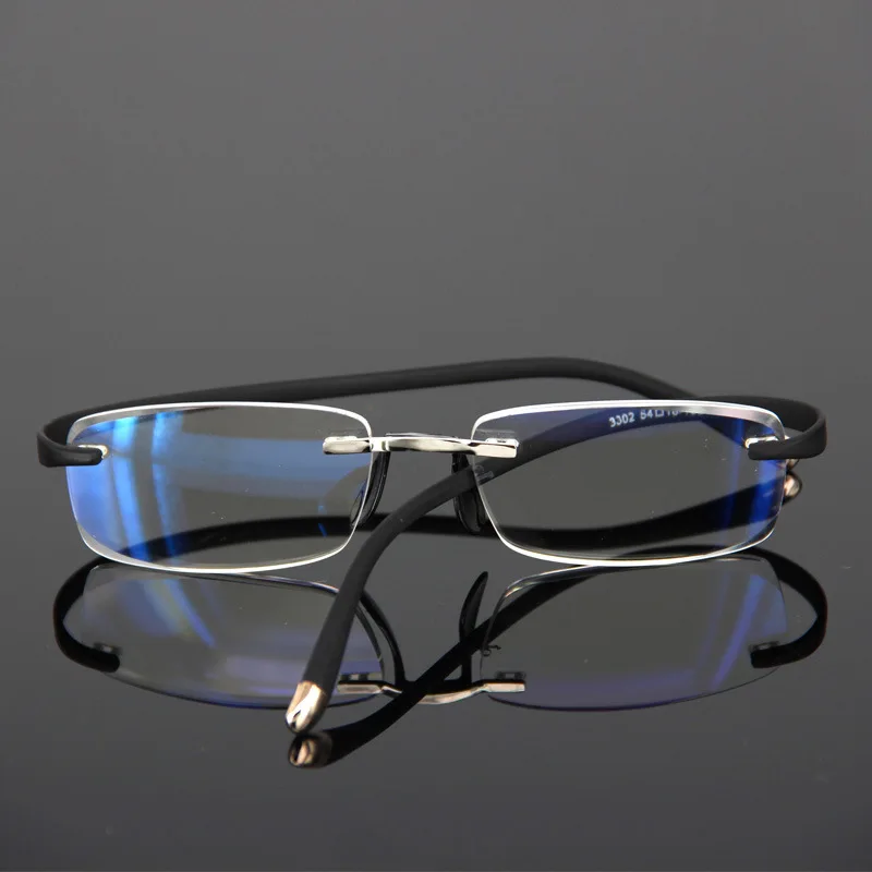 The New Tr90 Frameless Reading Glasses Easy Folding Deformation Super Light Glasses Hot Unisex