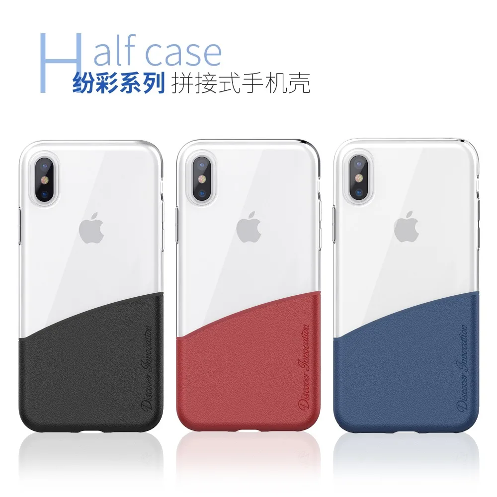 

For Apple iphone X 5.8 inch NILLKIN Case Half to Half PC & Transparent TPU Hybrid Case For iphone X mobile protective case cover
