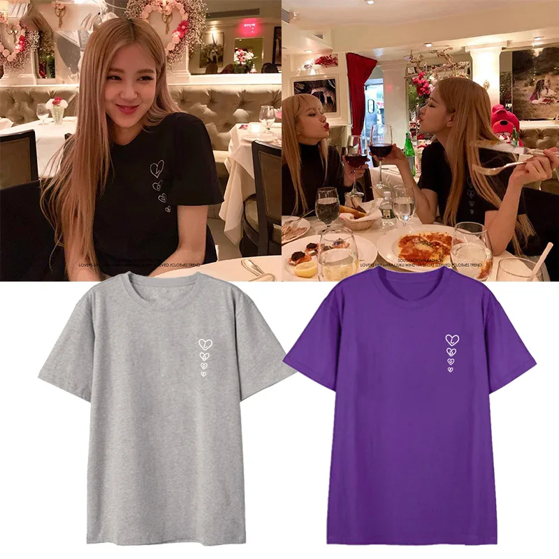

kpop BLACKPINK cotton T-shirt Women K-pop Hip Hop T shirt Women/men 2019 Korean new Pink Fashion Casual Tshirt Women/men clothes