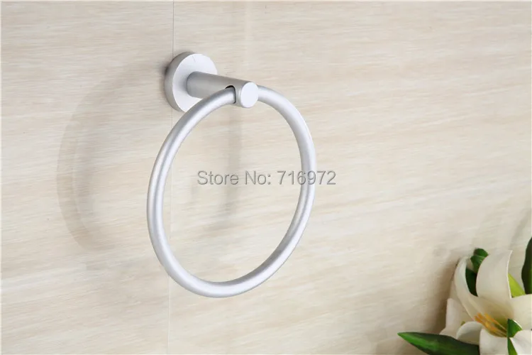 

2014 Newly Bathroom Accessories Aluminum Round Wall-Mounted Bathroom Towel Rings, Towel Holder, Towel Racks-Wholesale-2523