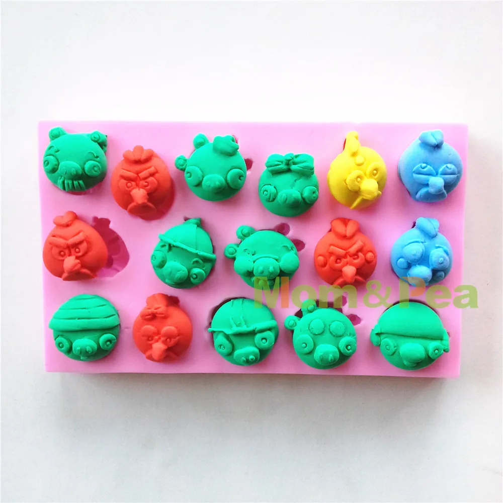 

Mom&Pea 0555 Free Shipping Cartoon Bird Frog Shaped Silicone Mold Cake Decoration Fondant Cake 3D Mold Food Grade Silicone Mould