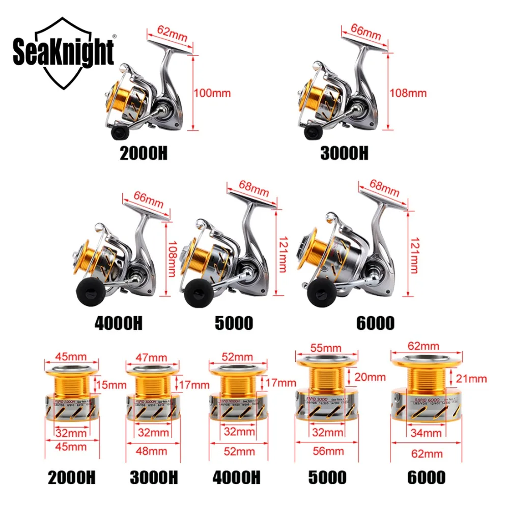 SeaKnight RAPID 2000H 3000H 4000H 5000 6000 спиннинговые Катушки 6,2: 1 4,7: 1 11BB антикоррозийное рыболовное колесо Катушка для морской рыбалки