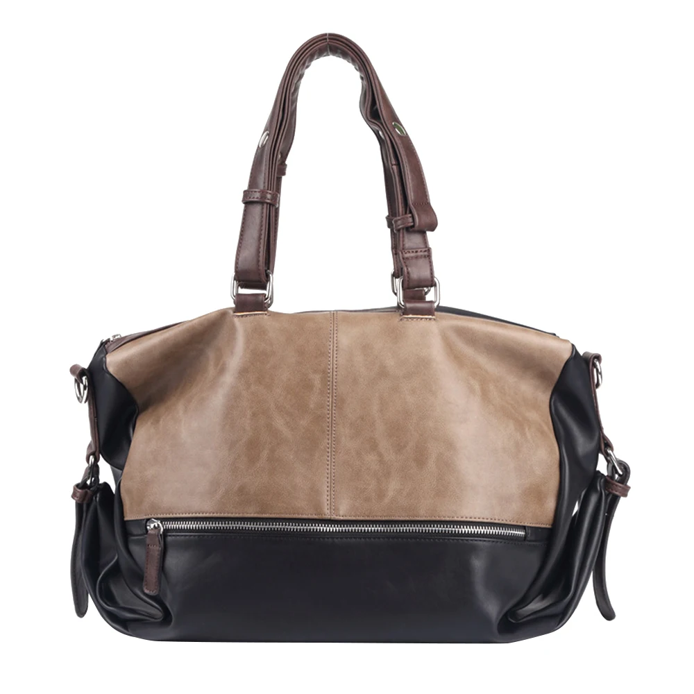 

Vintage Messenger Bag New Men's Patchwork PU Leather Handbag Shoulder Bags Large Capacity Male Totes Bolsa